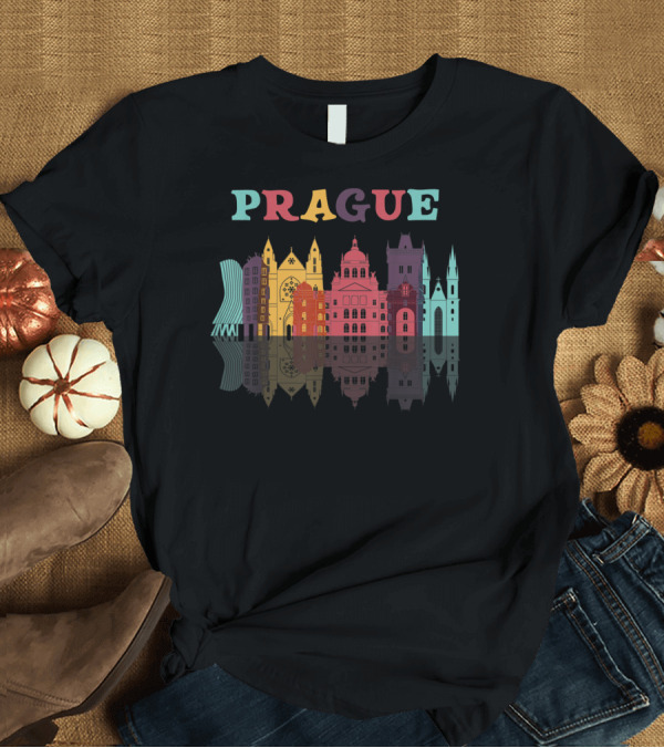 T-Shirt: Prague Czech Republic Family Vacation European Skyline Reflection T-Shirt Prague Czech Republic Family Vacation European Skyline Reflection T-Shirt