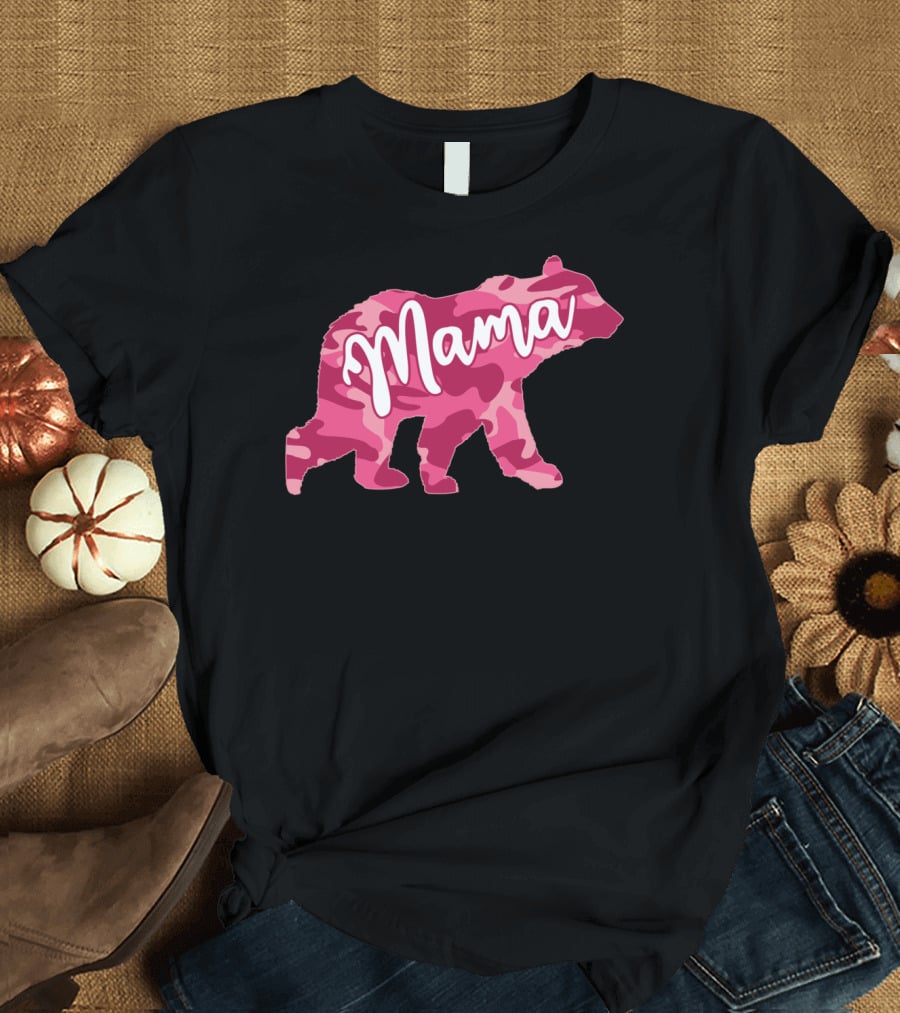 Mama Bear Pink Camouflage Camo T-Shirt