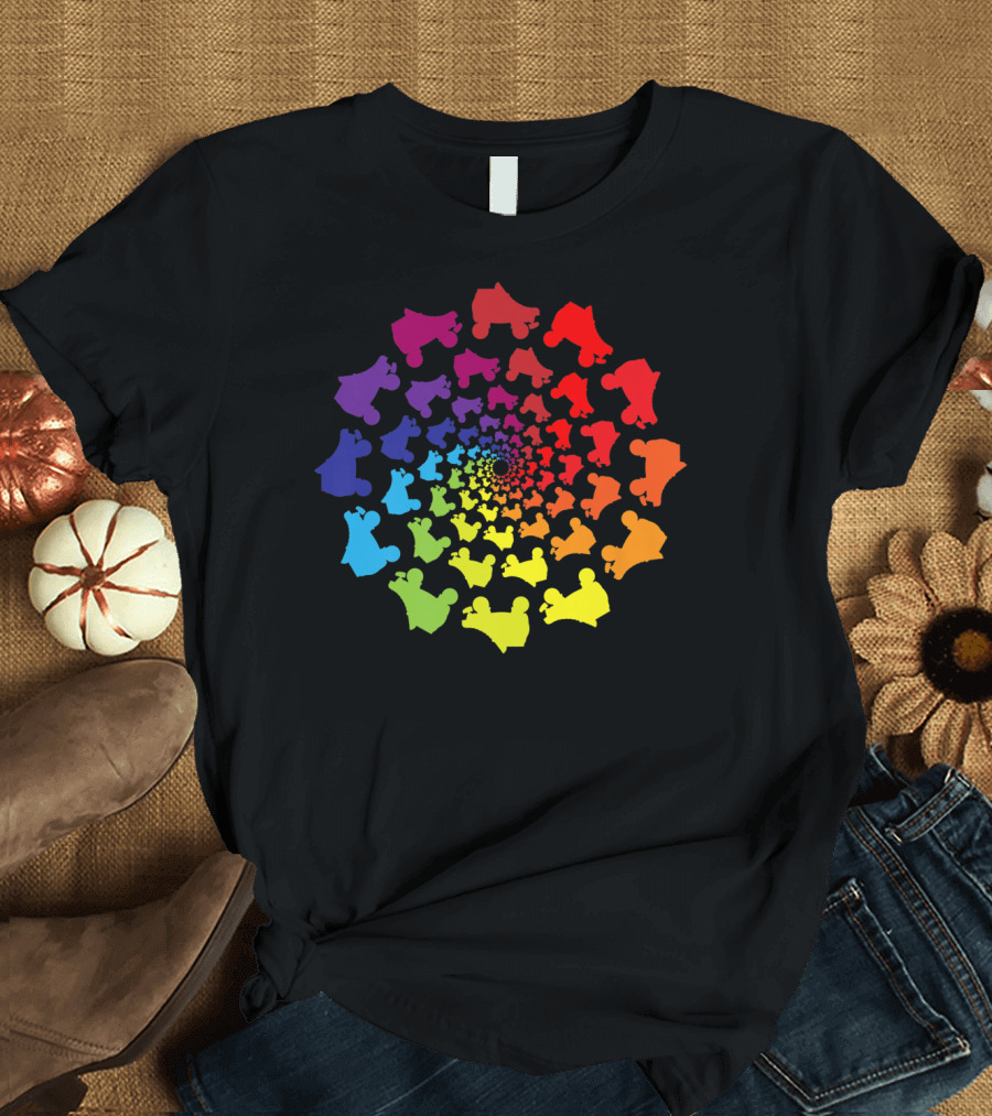 Rainbow Spiral Roller Derby Skates T-Shirt