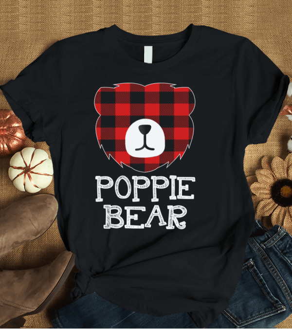 T-Shirt: Red Plaid Poppie Bear Buffalo Check T-Shirt Red Plaid Poppie Bear Buffalo Check T-Shirt
