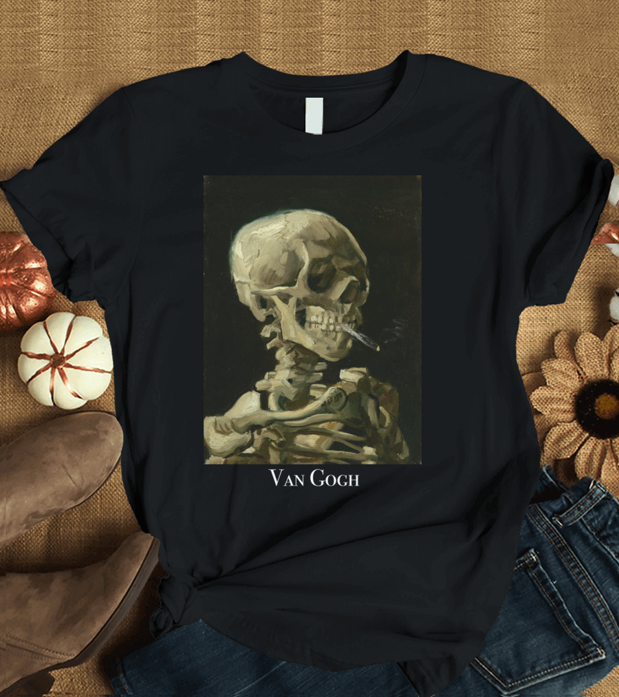 Rockstar Van Gogh Skull Smoking Art Collection T-Shirt