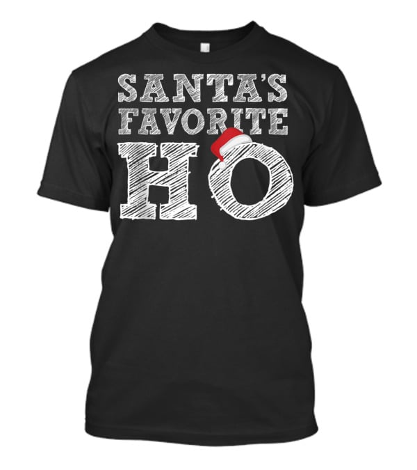 Santa's Favorite Ho Santa Hat Christmas Humor T-Shirt