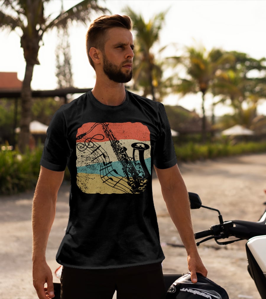 Saxophone Player Jazz Music 70s T-Shirt