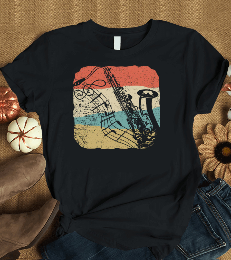 Saxophone Player Jazz Music 70s T-Shirt