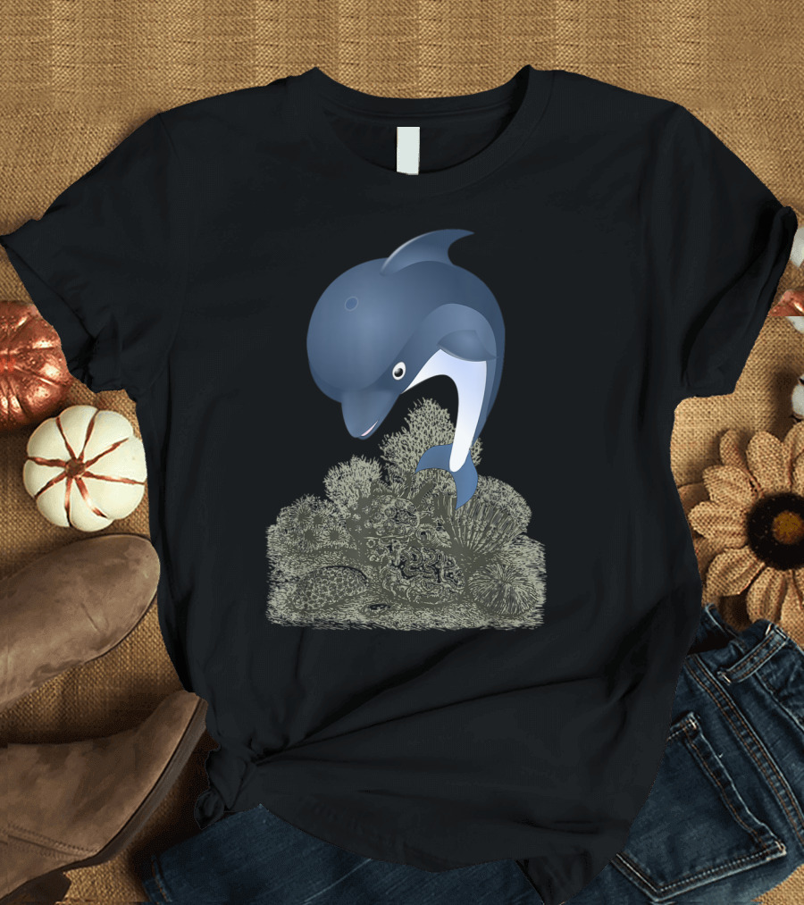 Blue Dolphin Sea Panda Activist Coral T-Shirt
