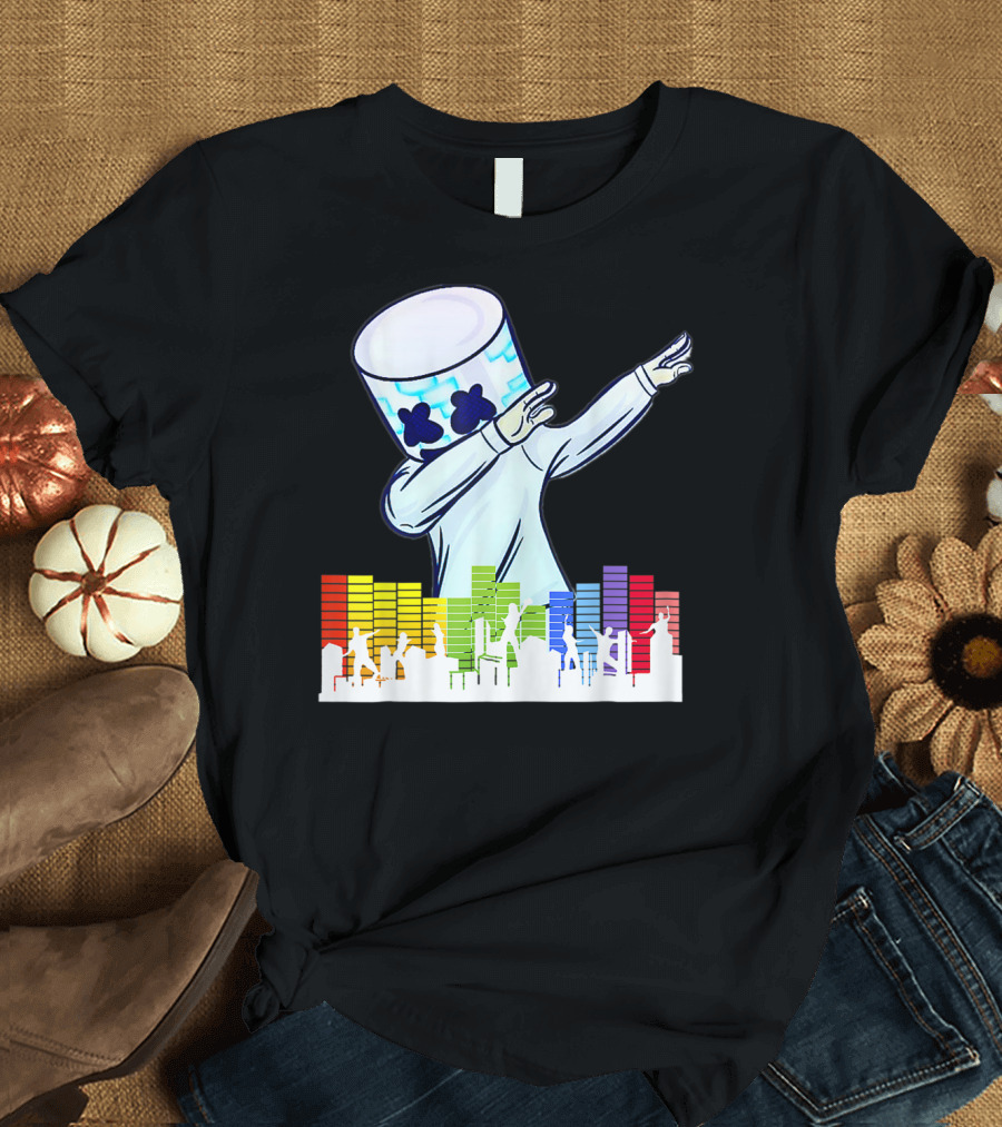 Buy All I Want For Christmas Is Marshmallow with Dancing DJ and Colorful Sound Bars T-Shirt