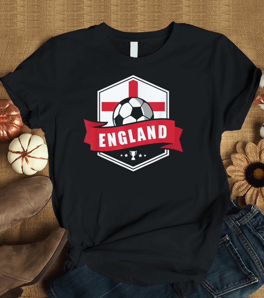England Soccer Team Flag Ball Trophy Icon England T-Shirt