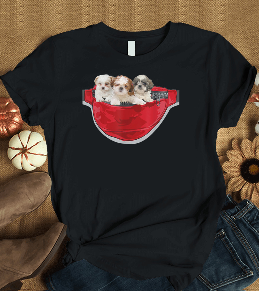 Funny Shih Tzu Dog Pocket Waist Pack Lover T-Shirt