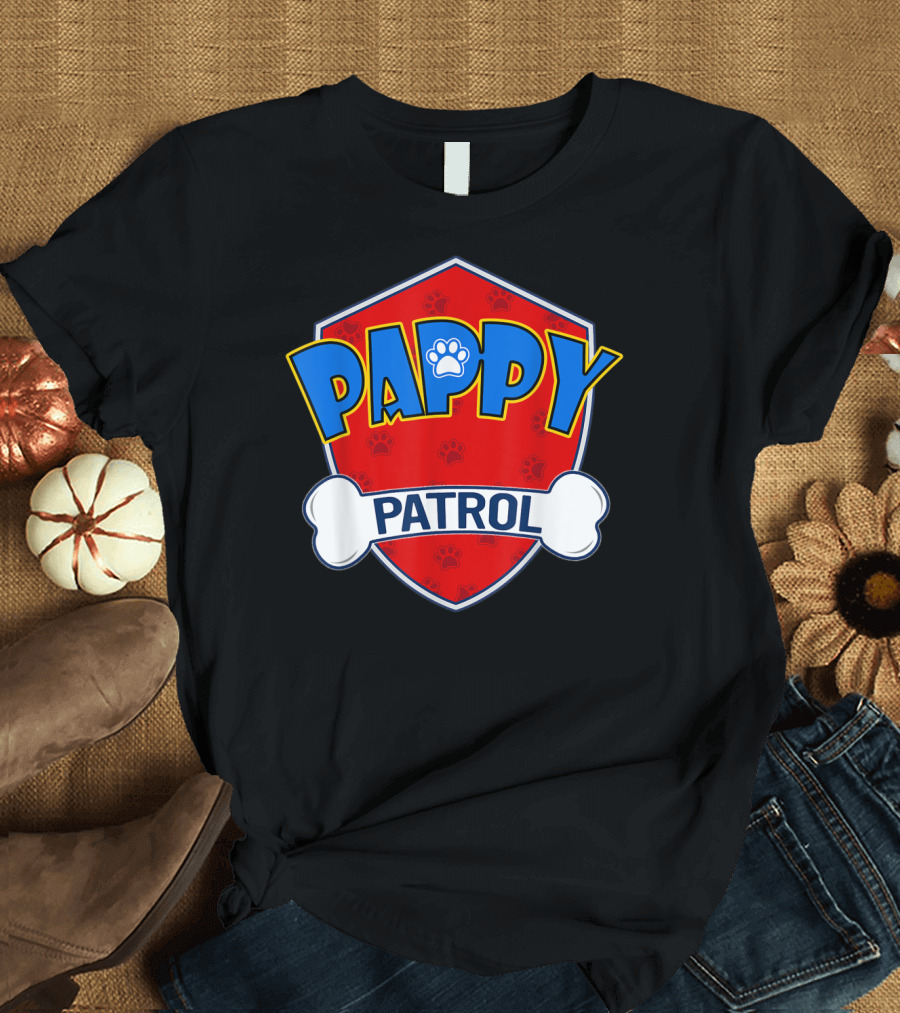Pappy Patrol Paw Shield with Bone Badge T-Shirt
