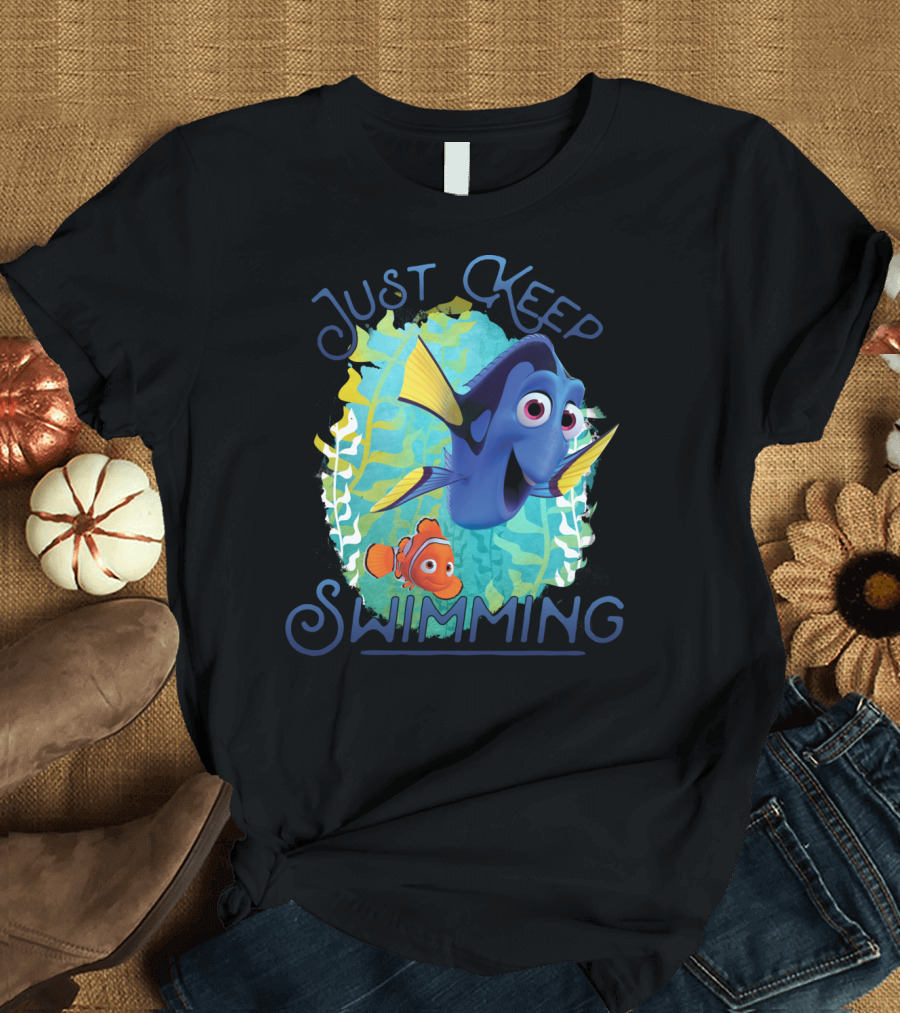 Disney Pixar Finding Dory Just Keep Swimming Dory and Nemo Ocean Adventure T-Shirt