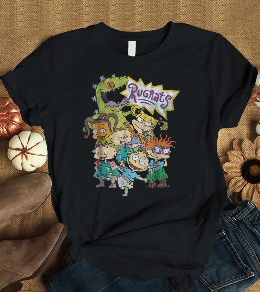 Nickelodeon Rugrats Happy Character Party Group Featuring Reptar and Animated Cast T-Shirt