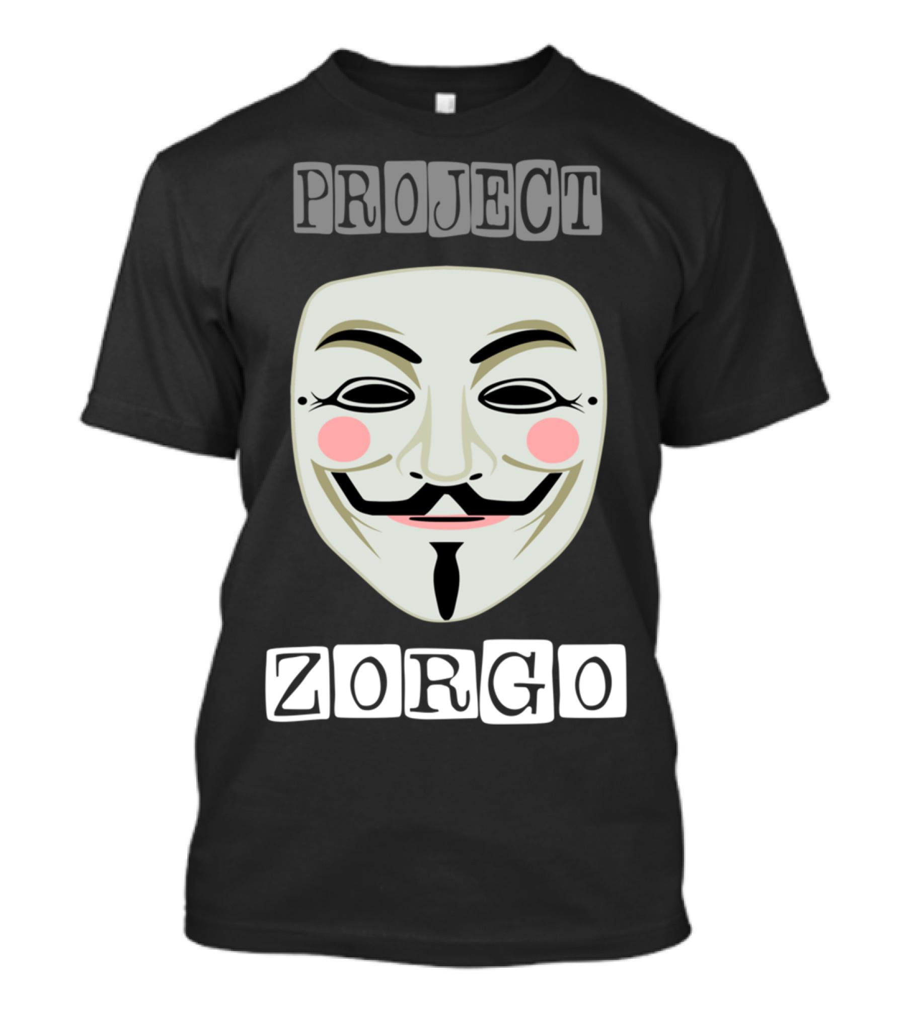 Project Zorgo Anonymous Hacker Mask Guy Fawkes T-Shirt