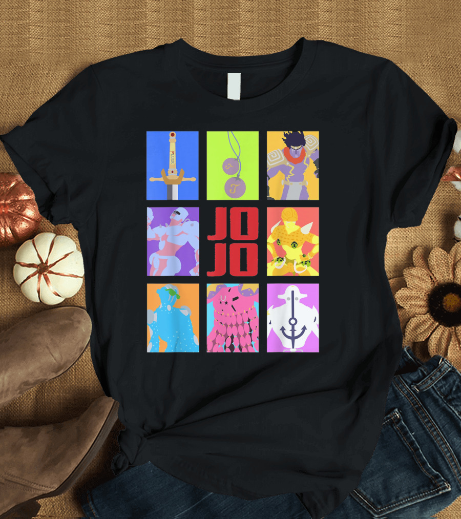 JOJO's Bizarre Adventure Iconic Character and Stand Panels Collection T-Shirt