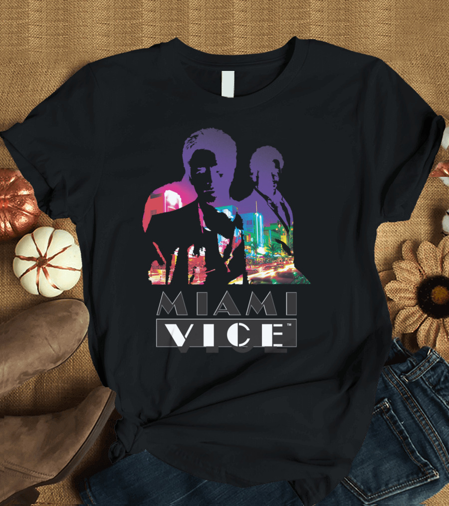Miami Vice Classic Neon Cityscape T-Shirt