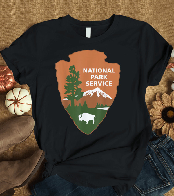 T-Shirt: National Park Service Logo Badge with Mountain and Bison T-Shirt National Park Service Logo Badge with Mountain and Bison T-Shirt