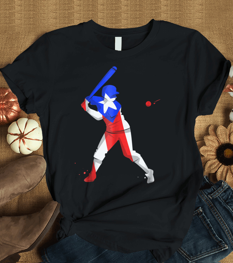 Puerto Rico Baseball Puerto Rican Flag Batter Nuyori T-Shirt