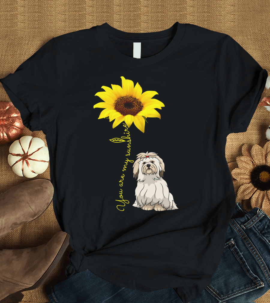 Lhasa Apso Mom You Are My Sunshine Sunflower T-Shirt