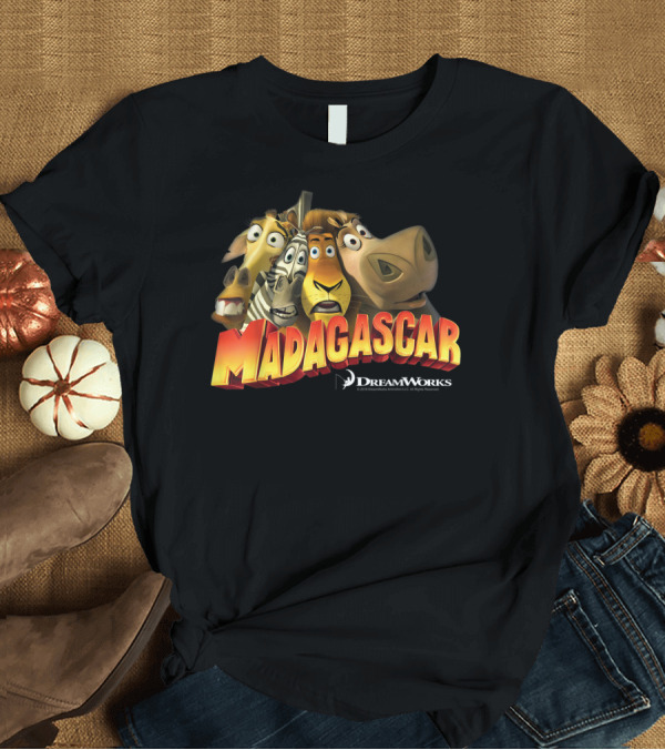 T-Shirt: Madagascar DreamWorks Movie Characters Squished Group Shot T-Shirt Madagascar DreamWorks Movie Characters Squished Group Shot T-Shirt