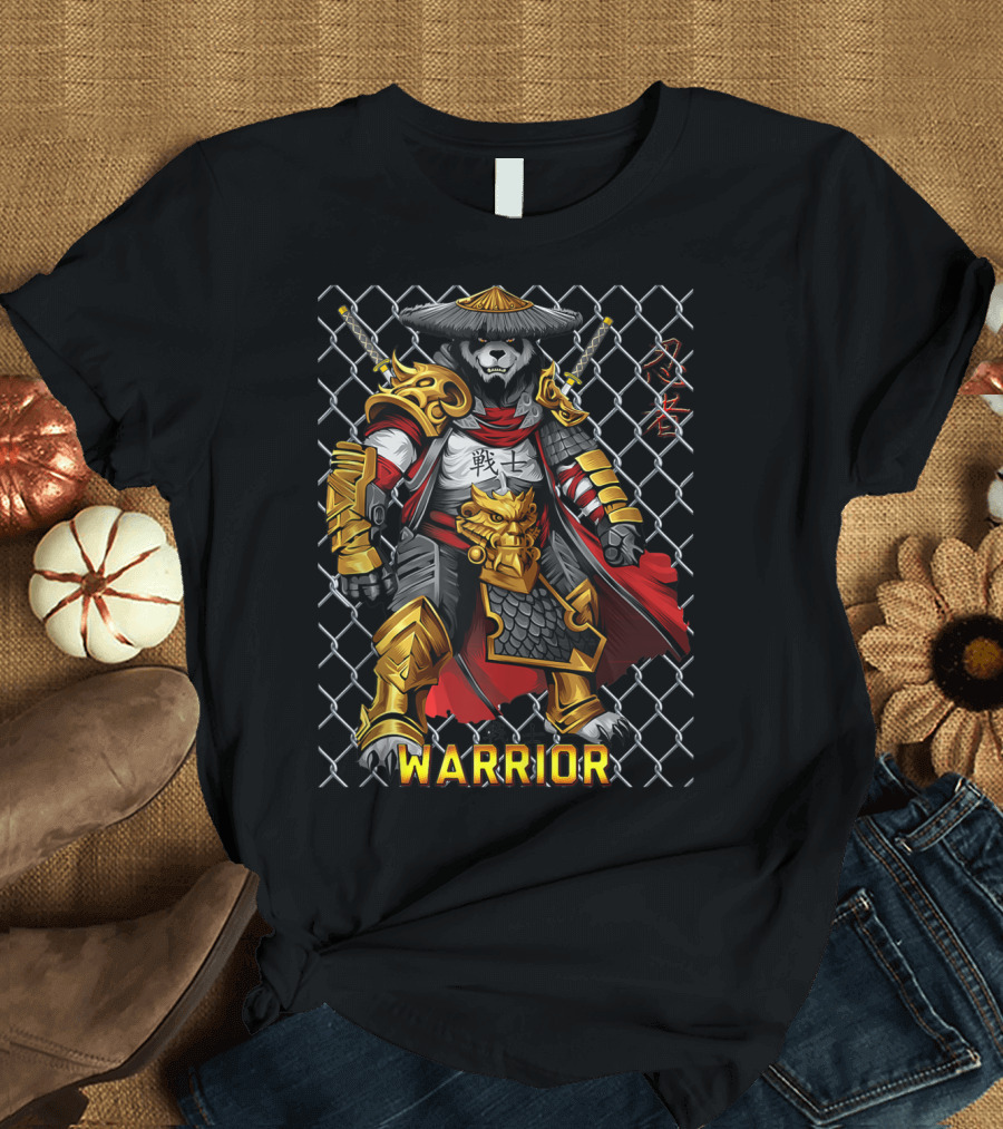 Warrior Panda Samurai Cage Fight Armor T-Shirt