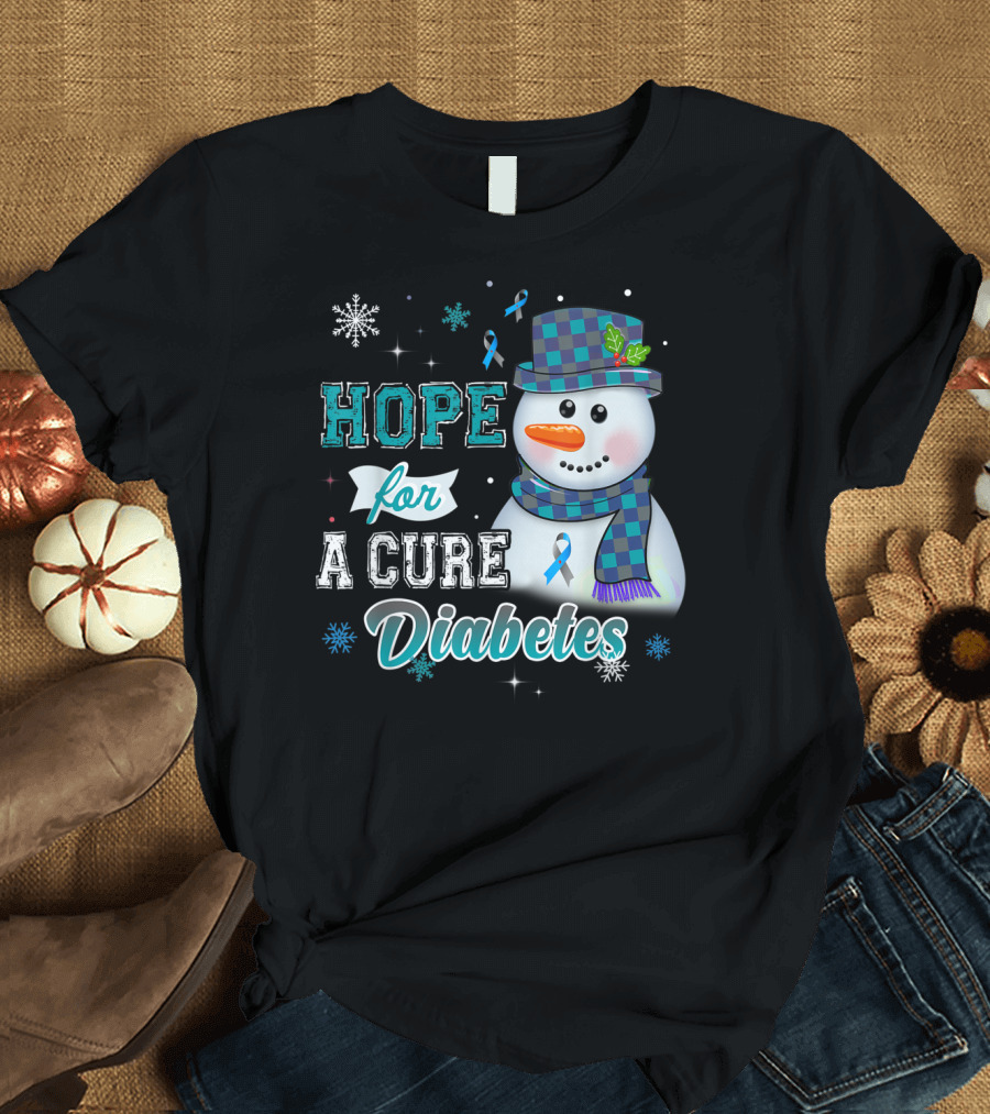 HOPE FOR A CURE DIABETES Snowman T-Shirt
