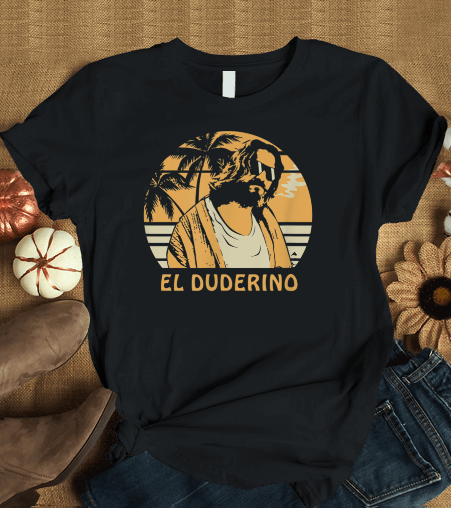 El Duderino Classic Vintage Movie Tropical Sunset Palm Trees T-Shirt