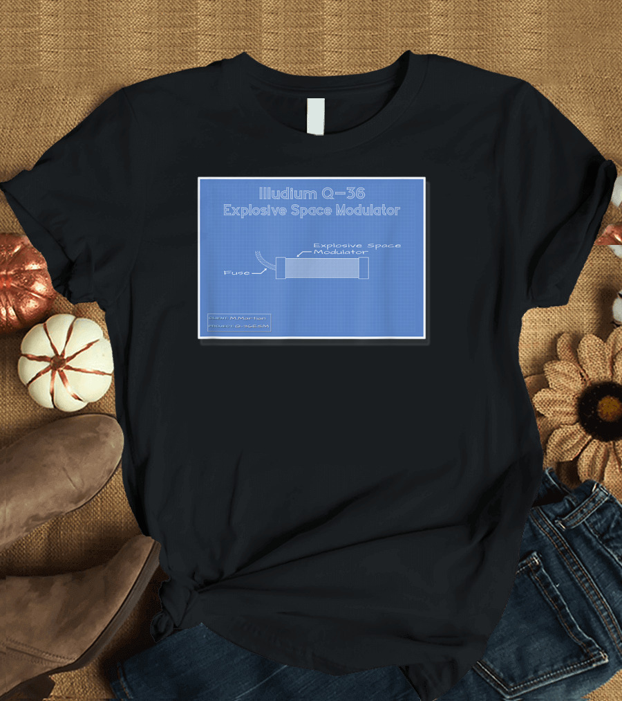 Illudium Q-36 Explosive Space Modulator Blueprint Marvin Plan T-Shirt