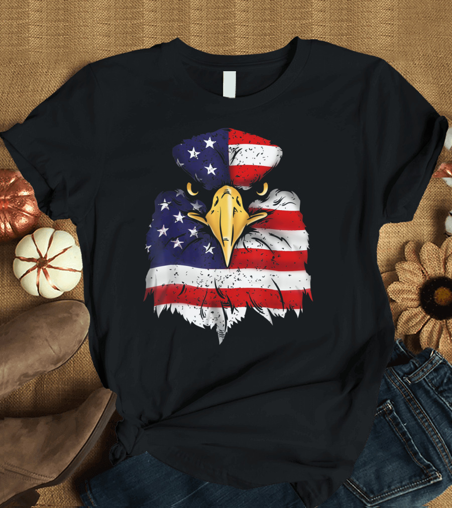 Bald Eagle American Flag 4th of July Patriotic Freedom T-Shirt