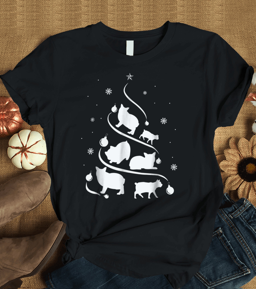 Christmas Manx Cat Tree Best For Grandpa T-Shirt