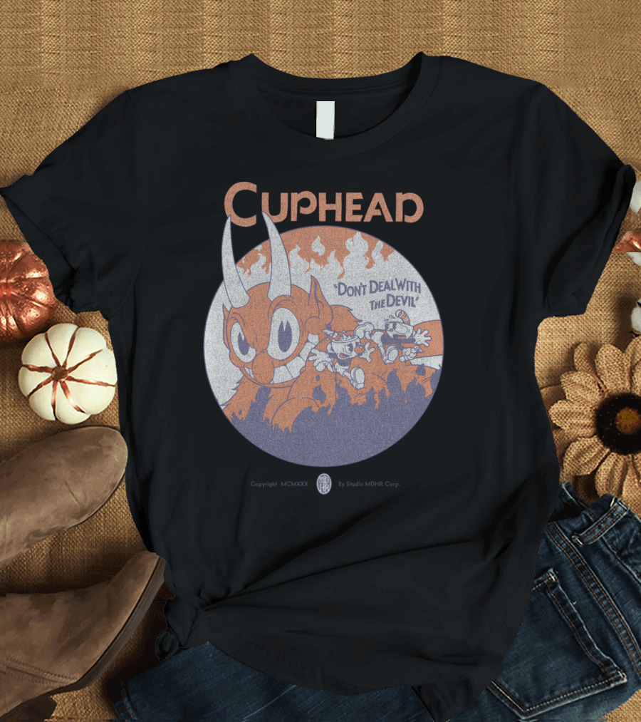 CUPHEAD Don't Deal With The Devil Vintage Devil Chase by Studio MDHR Corp T-Shirt