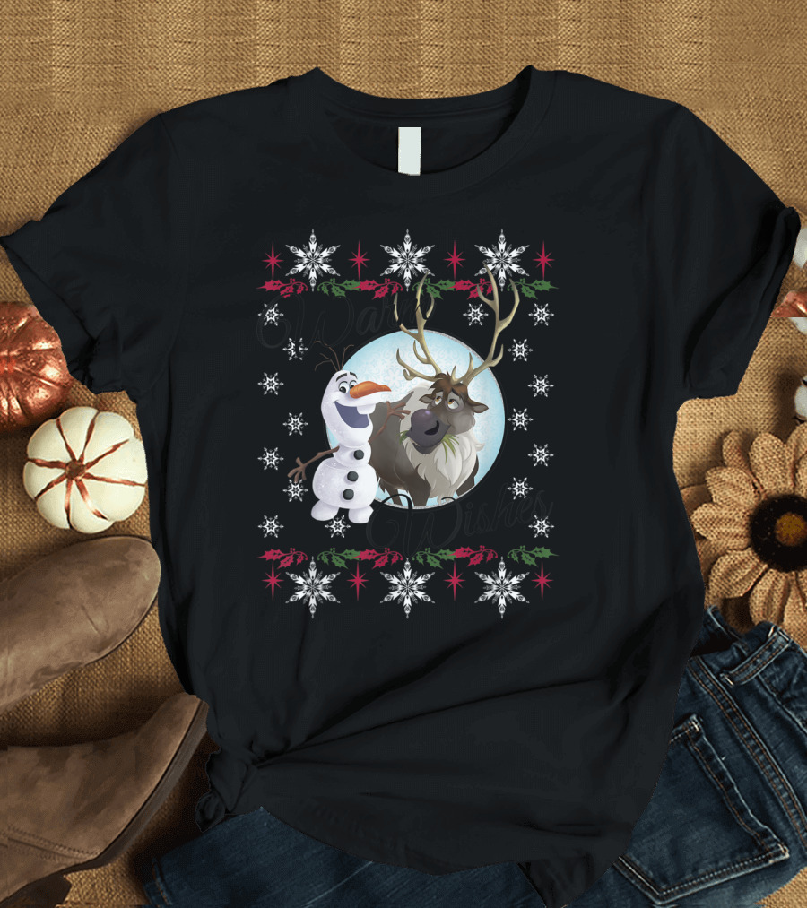 Disney Frozen Olaf and Sven Warm Wishes Snowflake Decor T-Shirt