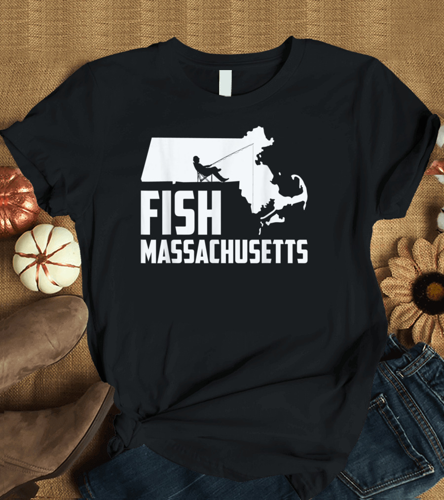 Fish Massachusetts State Pride Fishing T-Shirt