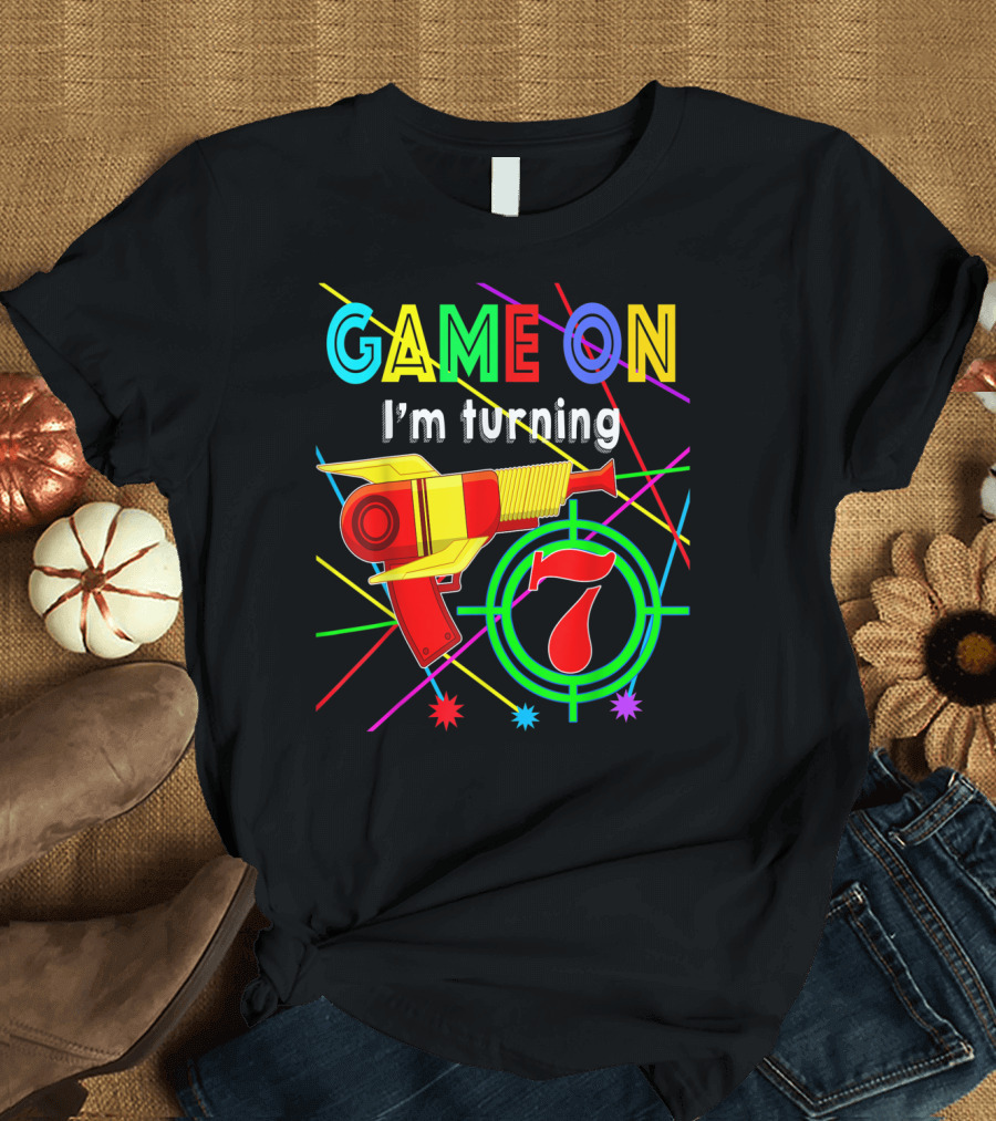 Game On I'm Turning 7 Laser Tag T-Shirt