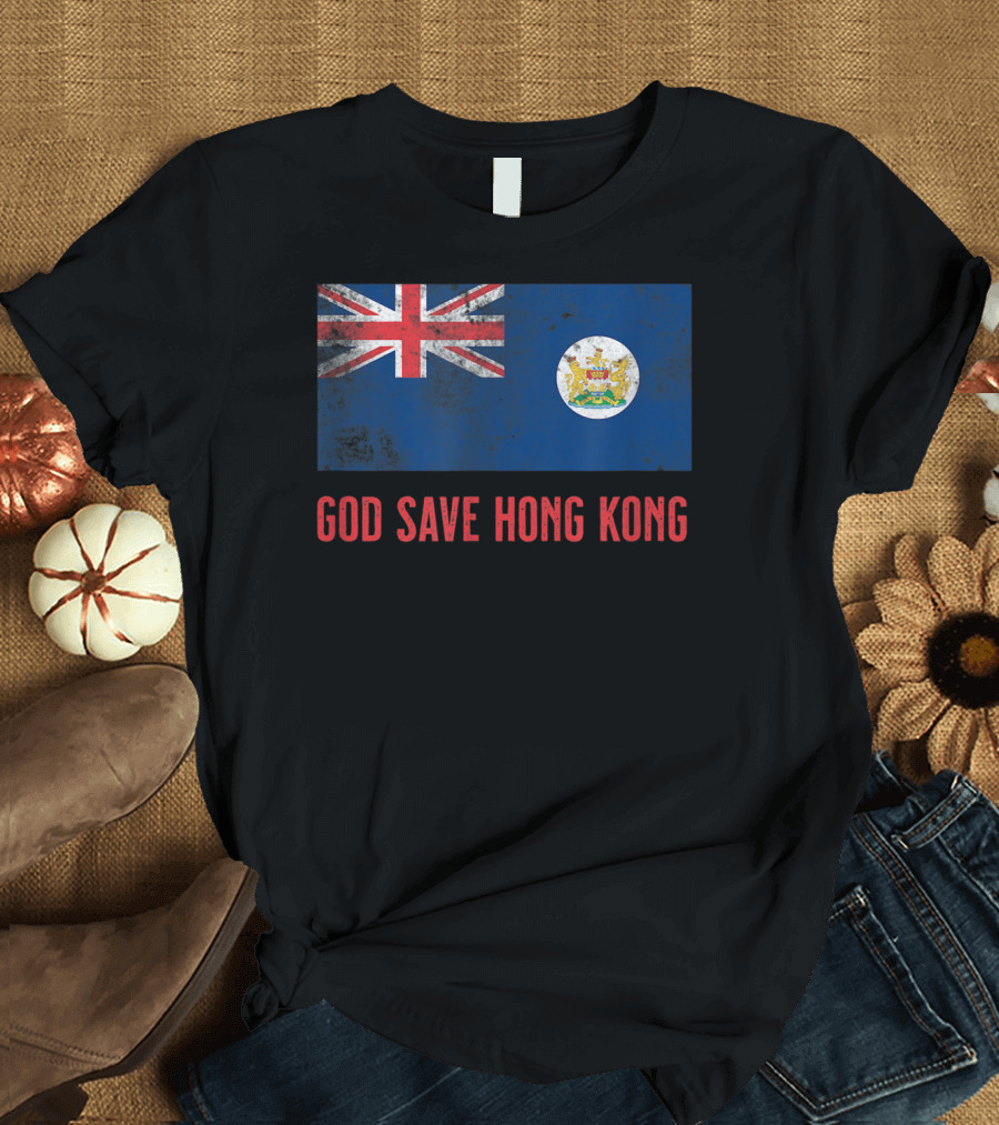 British Colonial HK Flag God Save Hong Kong T-Shirt