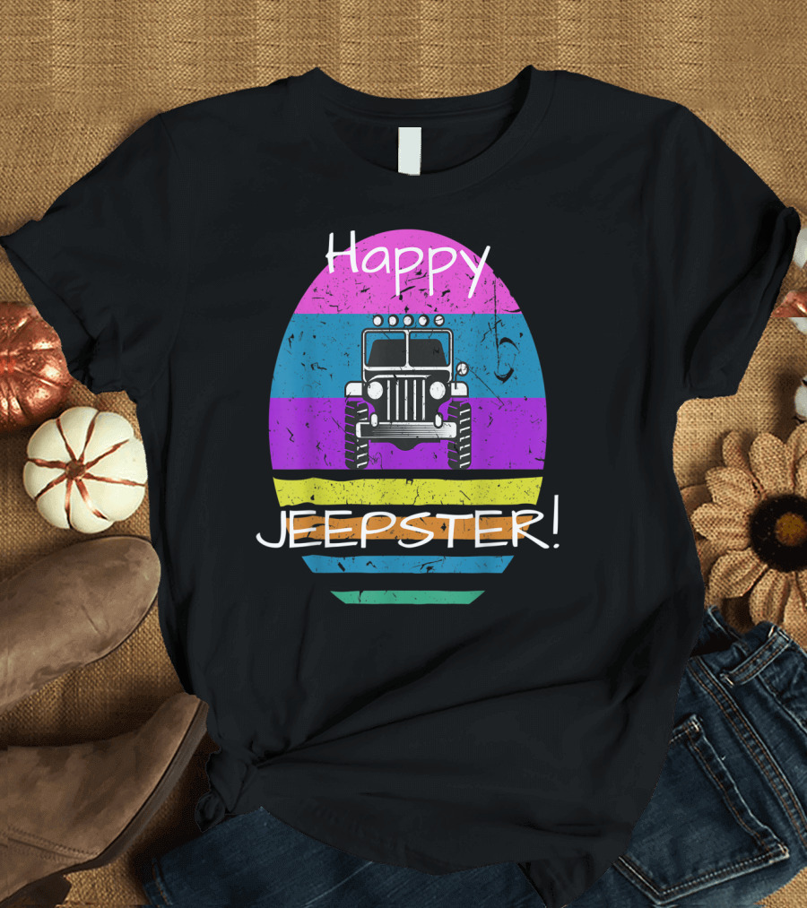 Happy Jeepster Funny Distressed Easter Egg Jeep T-Shirt