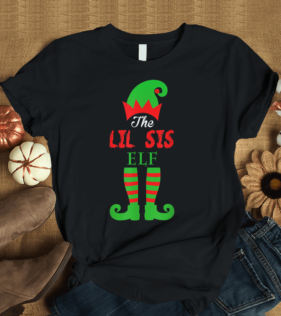 The Lil Sis Elf Family Holiday Costume T-Shirt