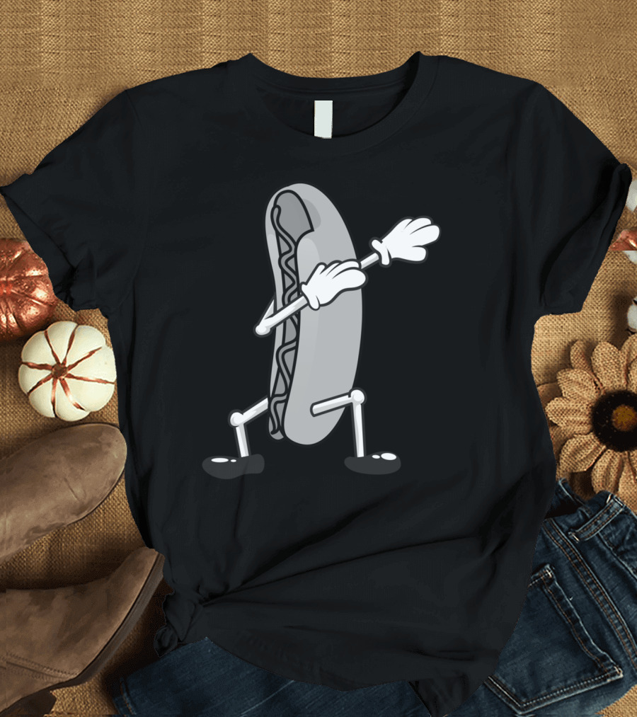 Dabbing Hot Dog Cool American Hot Dog Sandwich Iconic Dance Pose 15 T-Shirt