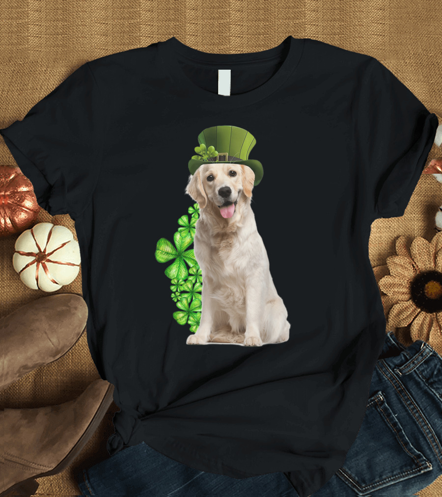 Golden Retrievers Shamrock St. Patrick's Day Dog Lovers T-Shirt