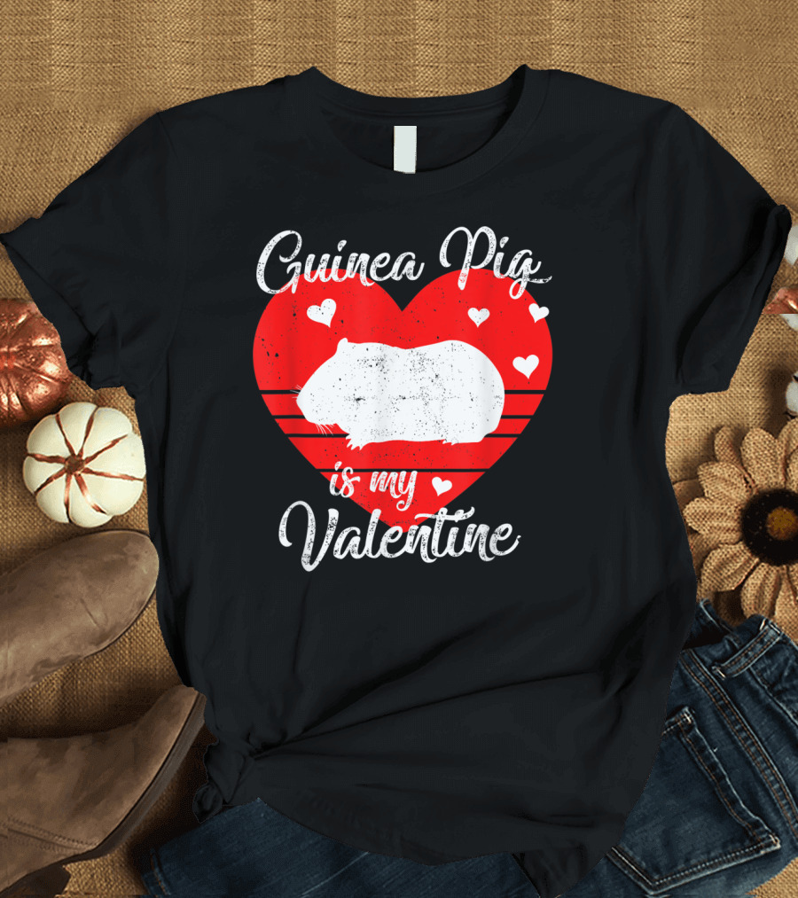 Guinea Pig Is My Valentine Red Heart T-Shirt