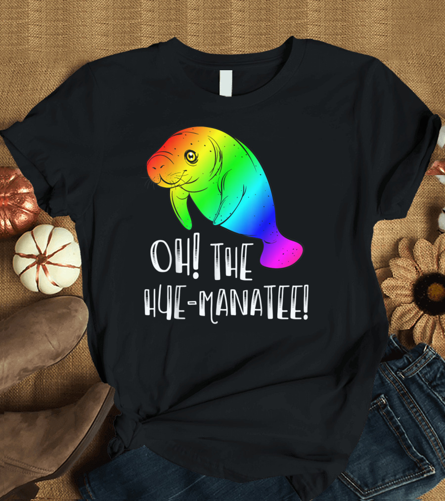 Oh The Hue-Manatee Funny Vintage Sea Cow T-Shirt