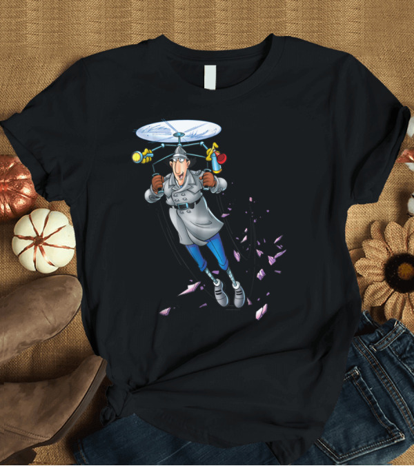 T-Shirt: Inspector Gadget Helicopter Gadget with Shattered Glass Effects T-Shirt Inspector Gadget Helicopter Gadget with Shattered Glass Effects T-Shirt