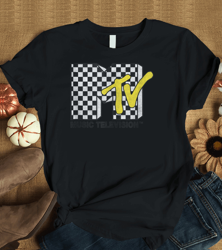 Checkered MTV Music Television Checkerboard T-Shirt