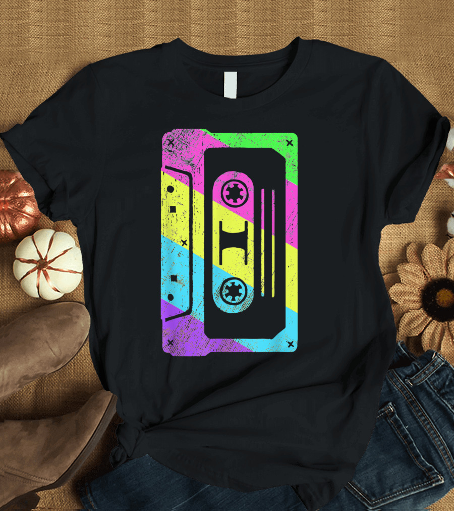 Retro Rainbow Cassette Tape Costume T-Shirt