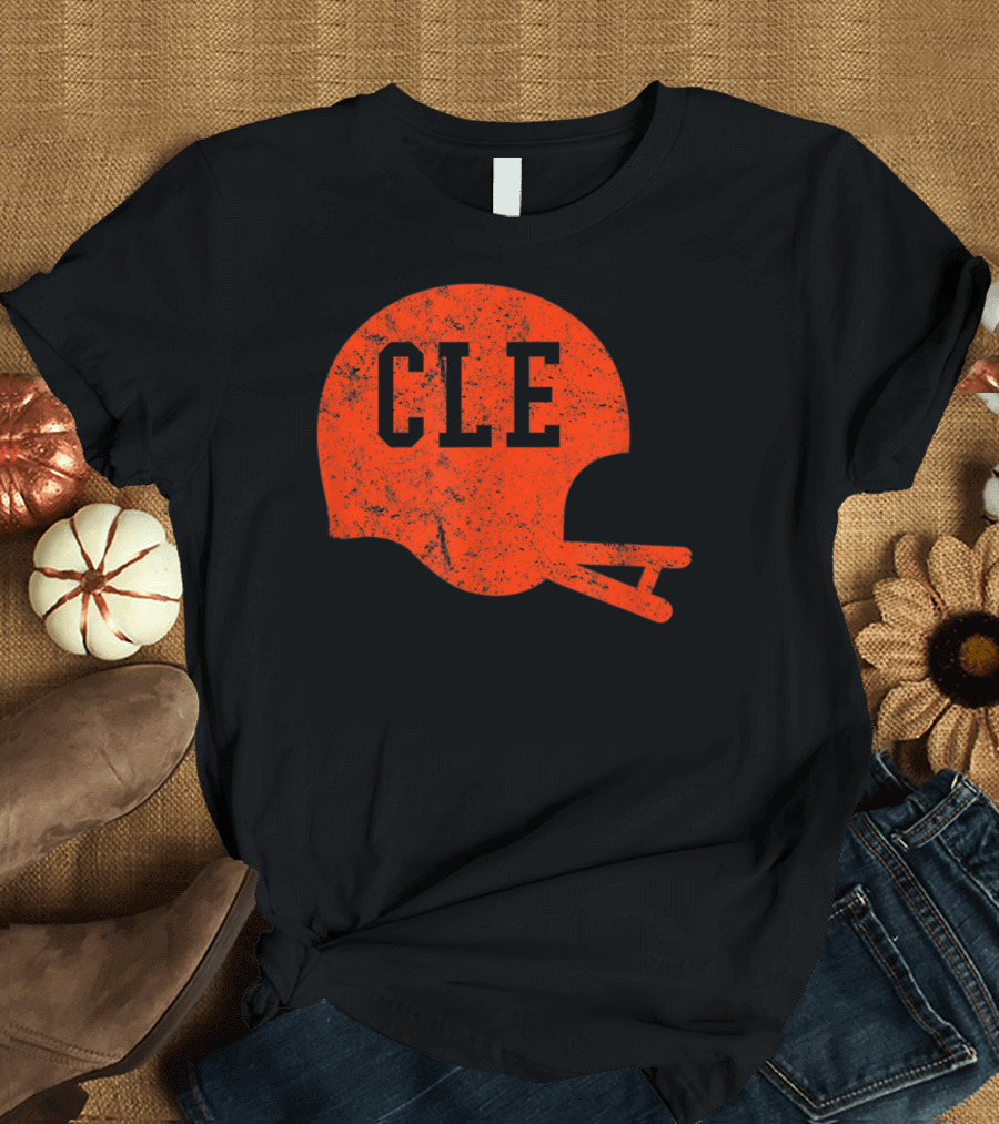 Cleveland Ohio Football CLE Vintage Helmet T-Shirt