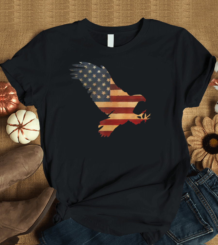 American Flag Eagle Silhouette Cool T-Shirt