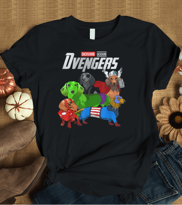 T-Shirt: Dvengers Dachshund Funny Dog Superhero T-Shirt Dvengers Dachshund Funny Dog Superhero T-Shirt