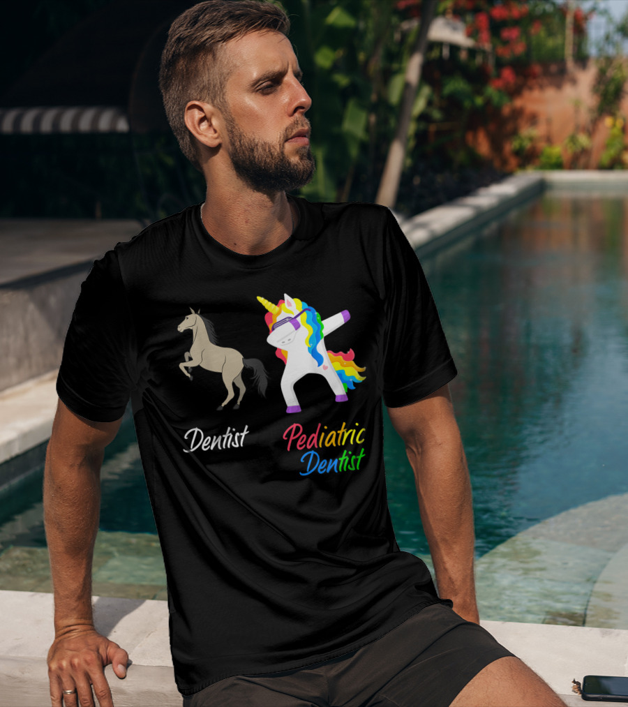 Dentist Pediatric Dentist Dabbing Unicorn T-Shirt