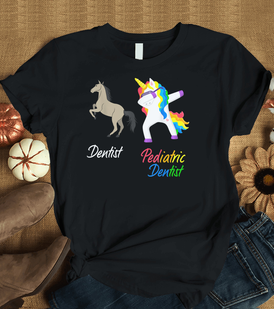 Dentist Pediatric Dentist Dabbing Unicorn T-Shirt
