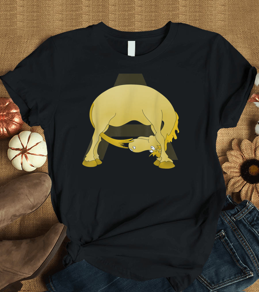 Cute Pony Monogram Cartoon Horse Letter A T-Shirt