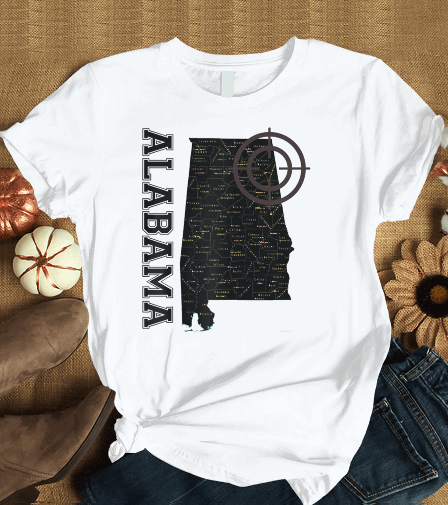 Alabama Vintage Maps Classic with Counties and Target T-Shirt