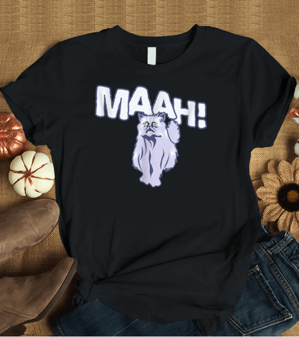 T-Shirt: Mysterious Cat Exclaiming Maah T-Shirt Mysterious Cat Exclaiming Maah T-Shirt